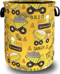 Cartoon Cars Pattern Laundry Hamper Foldable Oxford Cloth Funny Laundry Basket With Handle Portable Clothes Storage Basket Laundry Bag 18.9"x16.5" For Laundry Room/Bedroom/Bathrooms