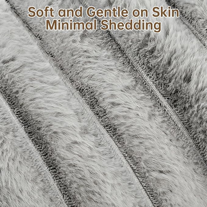 Vhen When Donut Dog and Cat Bed, Luxurious Comfortable Faux Rabbit Fur Pet Beds, Soft Anti-Anxiety Calming Puppy Kitten Bed with Anti-Slip Bottom for Small Medium Dogs & Cats(20", Grey)