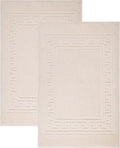 Superior Heavyweight Cotton Bath Mats, Bath Rugs For Bathroom Accessories, Washable Rug For Shower, Bath, Toilet, Modern Decor, No Backing, Luxury Hotel And Spa Quality, Set of 2, 22" x 35", Ivory