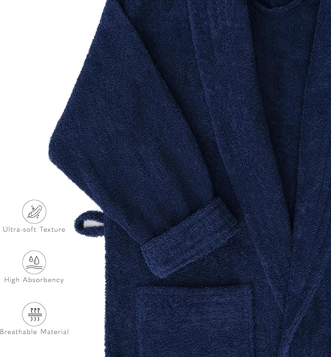 American Soft Linen Women’s 100% Cotton Terry Bathrobe – Soft, Absorbent, Quick Dry Turkish Robes for Women Quality Housecoat