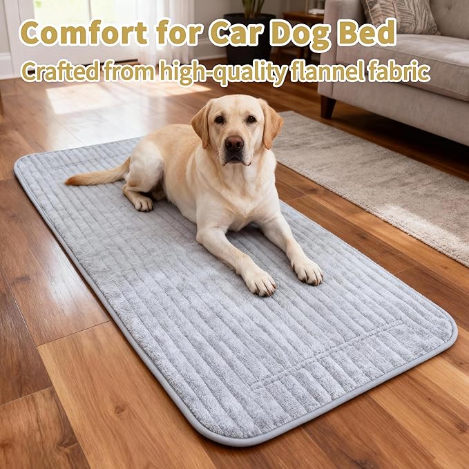 HMOCK Backseat Dog Bed for Car Back Seat, Dog Mat for Car Backseat Pet Bed Mat, Non-Slip Travel Pet Mat, Fit for Backseat Extenders and Trucks Suvs (Grey, 27.5x55 Inch)