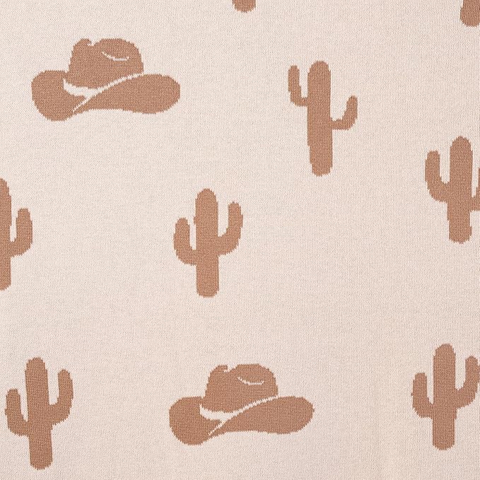 SWaddle AN Cactus Jacquard Baby Blanket, Size 30x40in, 100% Cotton Fabric, Two-Sided Breathable Throw Blanket for Boys and Girls