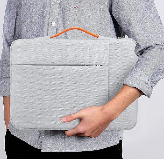 Lacdo 360° Protective Laptop Sleeve Case for 16 inch New MacBook Pro M4/M3/M2/M1 Pro/Max A3403 A3186 A2991 A2780 A2485 A2141 2024-2019, 15 inch Surface Laptop 7th Copilot+PC/6/5/4/3 Computer Bag, Gray