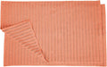 Superior Striped Bath Mat 2-Pack, 100% Combed Cotton, Luxury Spa Ribbed Texture, Durable and Washable Bathroom Mats - Coral, 22" x 35" each