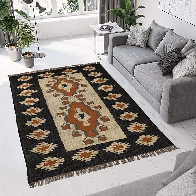 Klim Wool Jute Rug – Handwoven Elegance and Durability (Design 7)