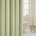 Lameirose Sage Green Shower Curtain Boho, Cotton Blend Waffle Shower Curtain Farmhouse, Fabric Shower Curtains for Bathroom, Hotel, Washable 72 x 72
