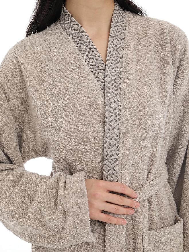 Seritaine Robes for Women, 100% Turkish Cotton Womens Robe, Luxury, Terry Cloth Long Spa Bathrobe