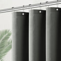 PANGSINNE Gray Shower Curtain Waffle Weave 36 Inches Heavy Duty Stall Fabric Shower Curtain Set for Bathroom, Waterproof Weighted 256GSM Half Size Shower Curtains with 6 Hooks, 36Wx72H Grey