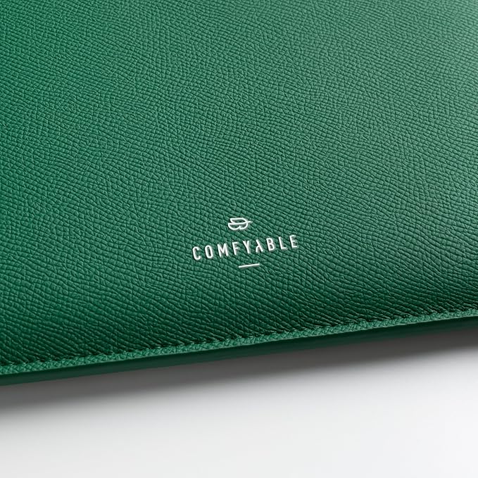 Comfyable Laptop Sleeve 14 Inch Precisely Compatible with MacBook Pro M5 M4 M3 M2 Pro/Max 2025, Genuine Leather Cover Case, Leafy Green