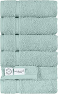SALBAKOS 100% Turkish Cotton Hand Towel Set of 6 16x30 inch | Heirloom Quality | Hotel & Spa Collection | Soft, Absorbent, Long Lasting Hand Towels | Made in Turkey (Seafoam Green, 6 Hand Towels)