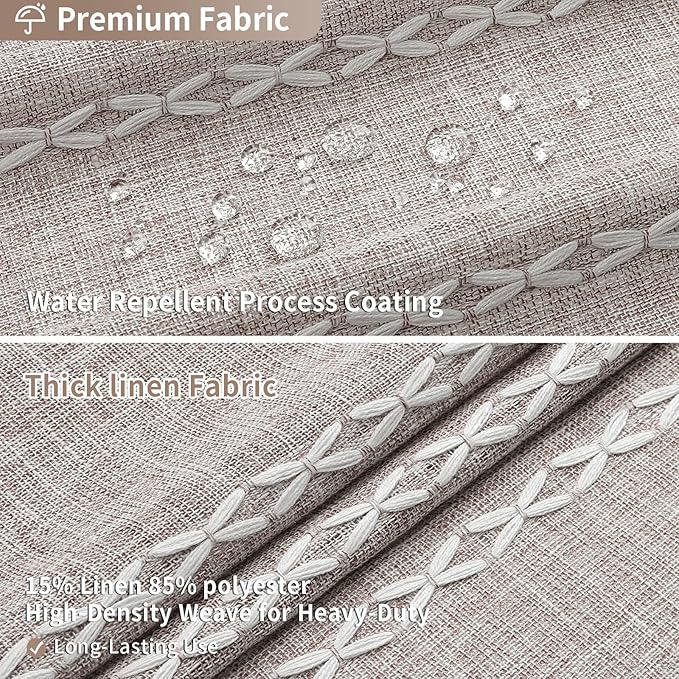MitoVilla Grey Small Stall Shower Curtain 36 x 72, Half Size Narrow Polyester Linen Fabric Shower Curtains for Boho Farmhouse Bathroom Decor, Wrinkle Resistant Cloth Shower Curtain