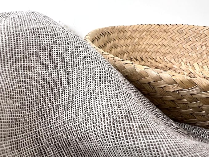100% Linen Fabric – Yarn Dyed Chambray, Pre-Washed, Lightweight Crisp & Cool Handfeel, 52–54" Wide – The Linen Lab (Oatmeal Brown 7068, 1y)