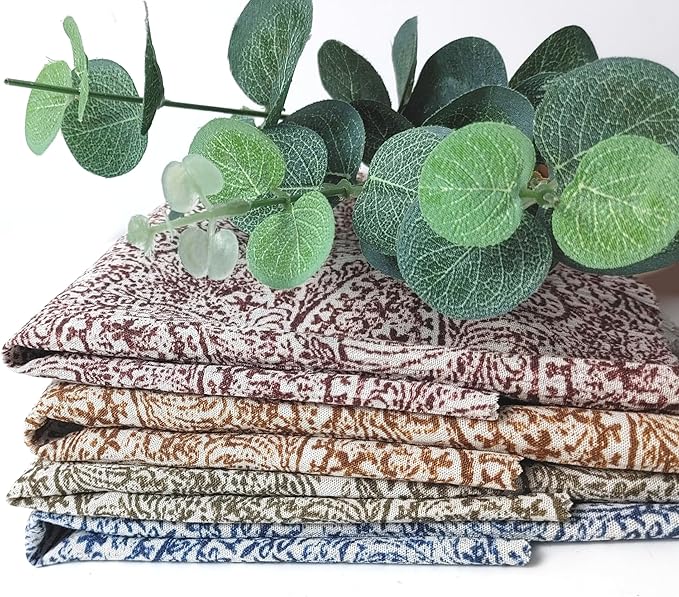 Linen Rayon Blend Fabric by The Linen Lab – Lightweight, Soft, Pre-Washed Material for Sewing, Clothing, Crafts & DIY (1 Yard pre Cut, Paisley Navy with Subtle Wrinkle Effect)