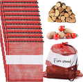 GliCraft 10 Pcs Onion Bags Reusable Mesh Produce Storage with Drawstring Firewood Bags Onion Potato Storage Sacks for Garden Vegetable Fruit Produce Packaging Supplies (22 x 24 Inch)
