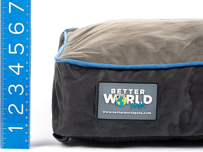 Better World Pets 5-inch Thick Orthopedic Dog Bed | Pure Premium Shredded Memory Foam Ideal for Aging Dogs | Waterproof Removable Washable Cover