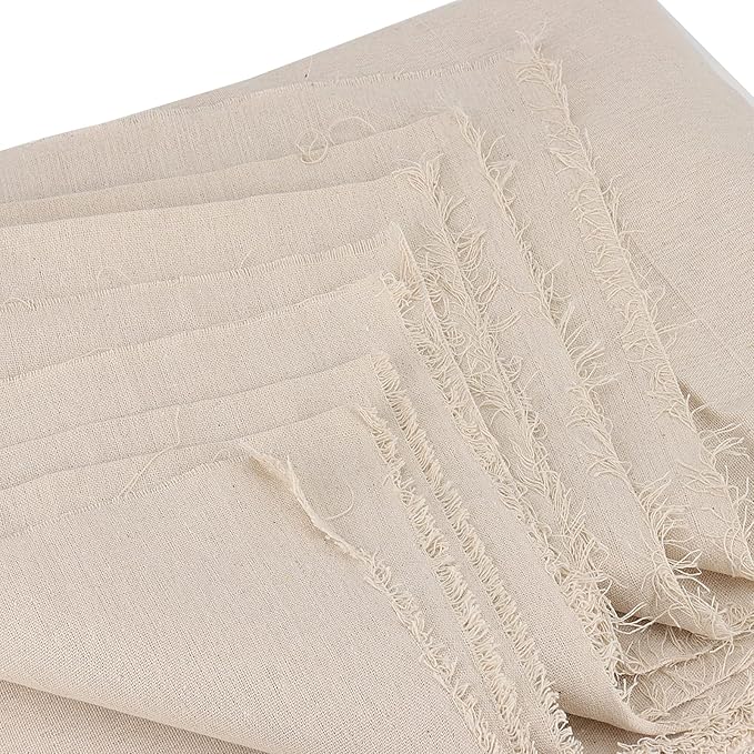 SENJEOK 59 Inch x 6.5 Yards Cotton Linen Fabric, Plain Solid Color Cotton Linen Blend Cloth Fabric, Cotton Linen Embroidery Needlework Fabric for Crafts, Tablecloths, Decoration