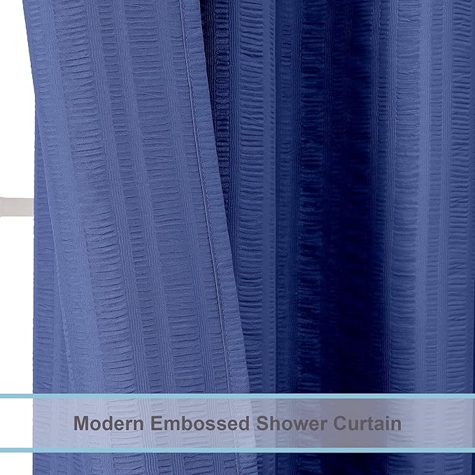 Aiyufeng Royal Blue Stall Fabric Shower Curtain - Soft & Lightweight Small Shower Curtain with Texture for Narrow Stall Size, Machine Washable - 36x72, Blue