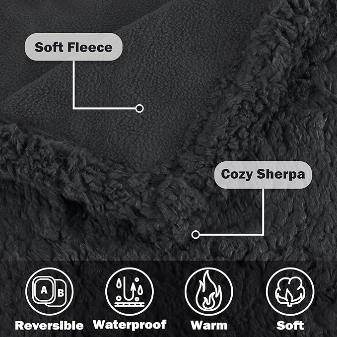 Kritter Planet Waterproof Dog Blanket, Reversible Water Proof Pet Blanket for Couch, Bed & Car, Washable Couch Covers for Medium Dogs - Protects Furniture from Fur, Dirt, and Accidents