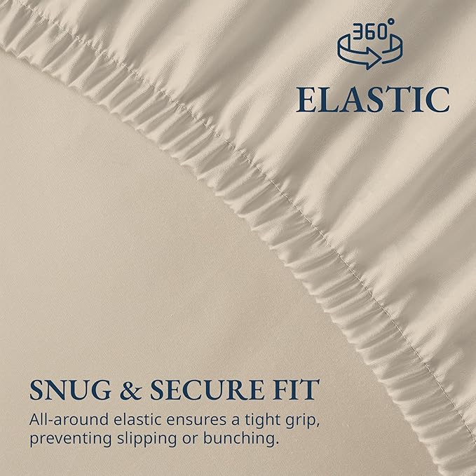Lane Linen 100% Egyptian Cotton California King Size Fitted Sheet Only (72"x84" + 15") - Elegant Sateen Weave, Ultra Soft, Breathable, Highly Durable, Deep Pockets Upto 17" - Ivory