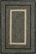 Traditional Jute Braided Runner Rug, Rustic Primitive Country Décor for Kitchen, Entryway, Hallway, Desert Black, 2'X8'