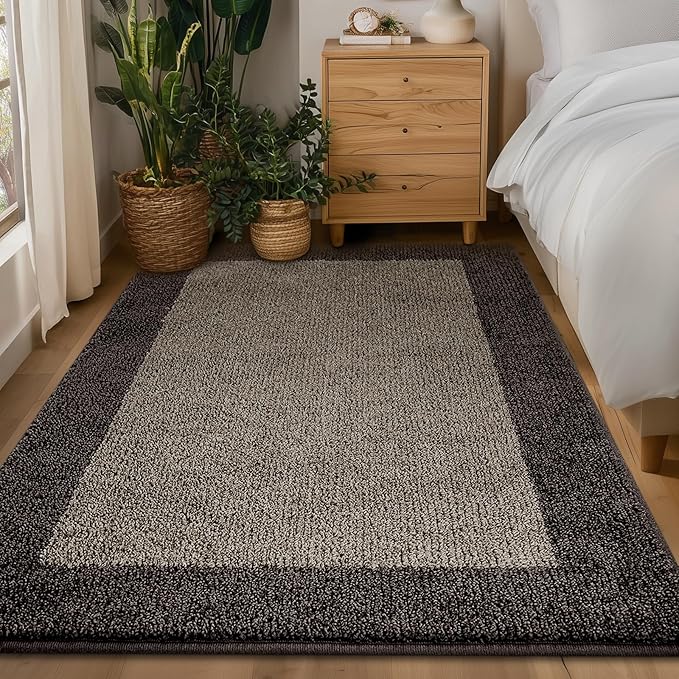 DOMUSTEX Washable Area Rug 34" x 60", Non Slip Kitchen Rug for Floor, Absorbent Entrance Runner Rug for Bedroom, Living Room, (Roll Packing)