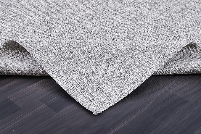 Easy Jute Rugs 2x3 Gray Color Living Room Indoor Outdoor Door Mat for Farmhouse Patio and Kitchen Rug High Traffic Washable Easy to Clean Solid Boho Woven Design Outside Carpet (2 x 3)