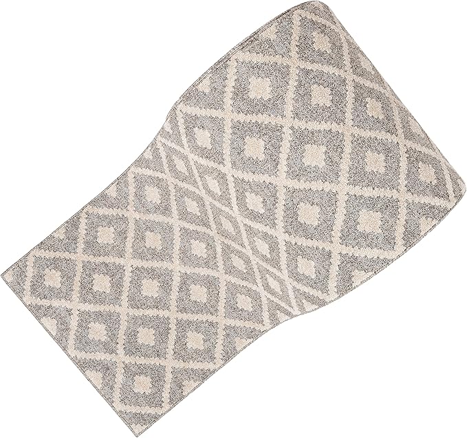 Well Woven Custom Size Hallway Stair Runner - Choose Your Length - Ainsley Ivory Diamond Trellis Geometric Tribal - 27 Inches Wide x 30 Feet Long Runner (27" x 30' Runner) Rug
