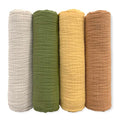 SwaddleDesigns Cotton Muslin Swaddle Blankets for Baby Boy & Baby Girl, Set of 4, Neutral Receiving Blankets for Newborn, Baby Registry & Gift, 46x46 inches, Apricity