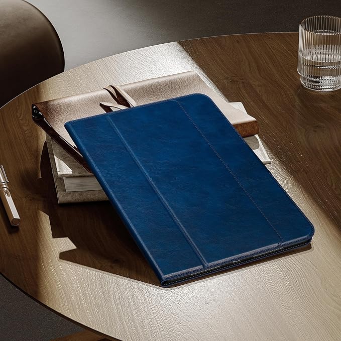 auaua Case for iPad Air 11 Inch M3/M2 (2025/2024), iPad Air 5th/4th Generation (2022/2020), with Pencil Holder and Pocket, Typing Angle Muti-Stand Magnetic Closure Auto Sleep/Wake (Blue)