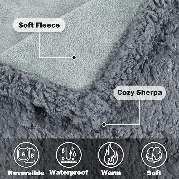 Kritter Planet Waterproof Dog Blanket, Reversible Water Proof Pet Blanket for Couch, Bed & Sofa, Washable Couch Covers for Large Dogs - Protects Furniture from Fur, Dirt, and Accidents