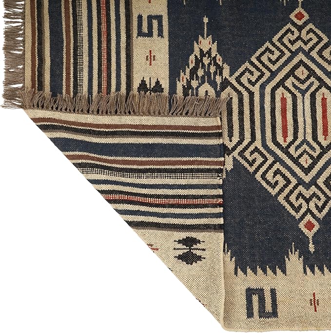 Klim Wool Jute Rug – Handwoven Elegance and Durability (Design 13)