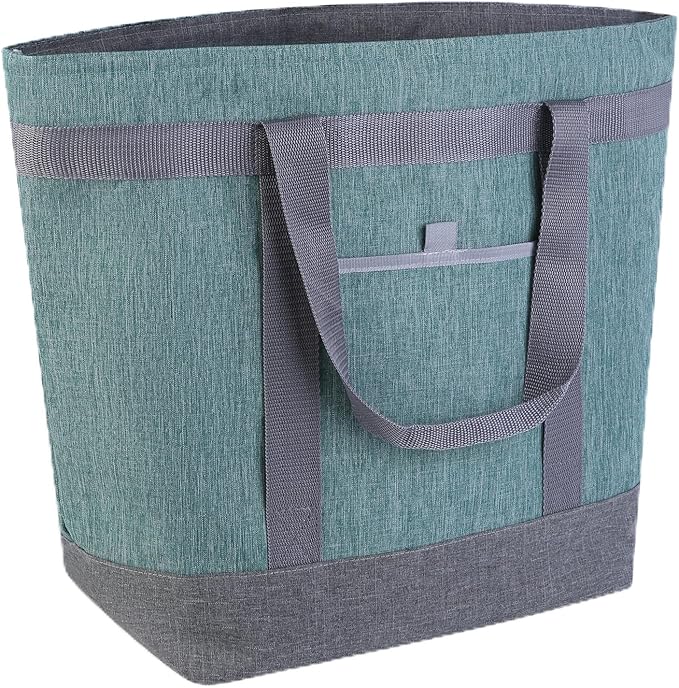 mosago Insulated Cooler Tote Bags, Soft Totes with Top Secure and Sided Pockets for Pizza Delivery Grocery Shopping Travel Beach, Large Leak Proof Food Delivery Bag Frozen/Thermal Foods, Collapsible