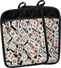 Mahjong Gifts Pot Holders for Kitchen，Mahjong Gifts for Women，Funny Oven Mitts,Cute Pot Holders,Funny Kitchen Decor,Potholder(Color-01)