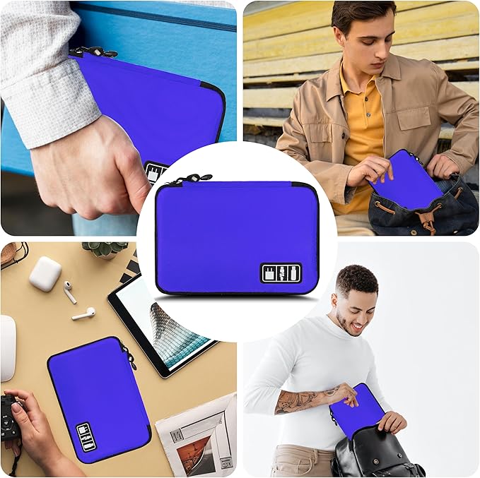Miavers Electronics Organizer,Travel Cord Organizer Pouch, Portable Cable Organizer Bags,Travel Electronic Accessories Storage Case for Cables, Cords, Charger, Phone (Royal Blue)