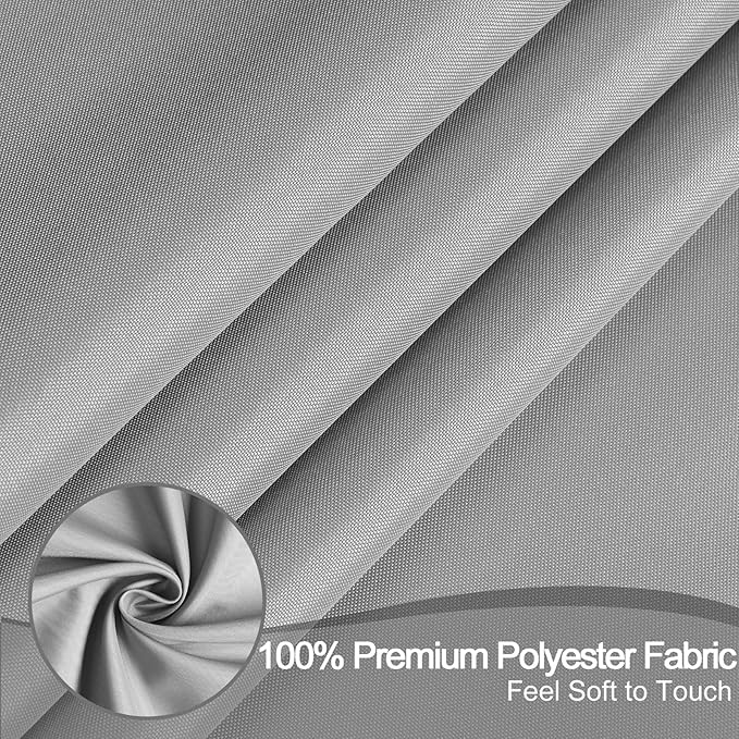 AooHome Shower Curtain Liner, Fabric Bathroom Curtain with Hooks for Hotel, Water Repellent, Light Grey, 72 Width x 75 Height Inch
