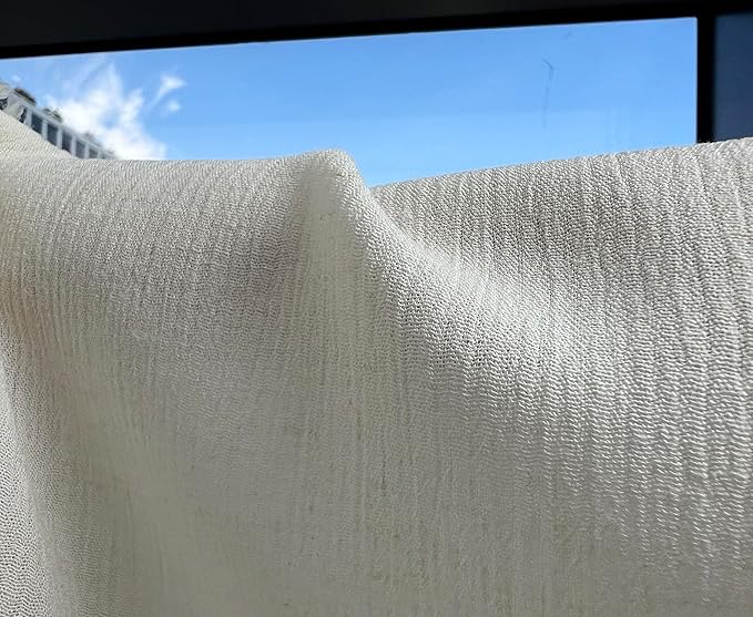 Linen Rayon Blend Fabric by The Linen Lab – Lightweight, Soft, Pre-Washed Material for Sewing, Clothing, Crafts & DIY (3 Yard pre Cut, Ivory with Natural Wrinkle Effect)