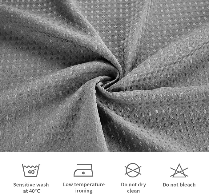 LaCyan 3 in 1 Waterproof Waffle Weave Shower Curtain and Clear Liner Set with 12 Stainless Steel Hooks Double Sided for Bathroom 72 Inches Heavy Duty Polyester Fabric Shower Curtains 72x84