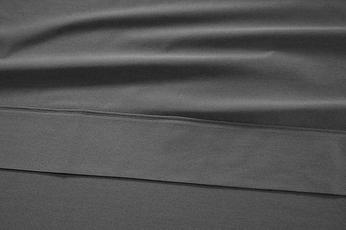 LANE LINEN Split King Cotton Sheets Sets for Adjustable Bed – 450 Thread Count Cooling Sateen Weave, Soft & Breathable, 15” Deep Pocket Fully Elasticized Fitted Sheet, Hotel Quality, Charcoal