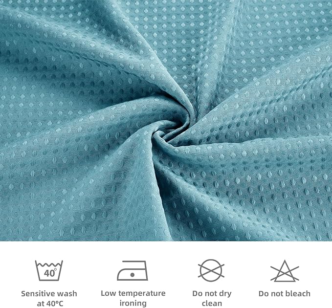 LaCyan 3 in 1 Waterproof Waffle Weave Shower Curtain and Clear Liner Set with 6 Stainless Steel Hooks Double Sided for Bathroom 72 Inches Heavy Duty Polyester Fabric Shower Curtains 36x72
