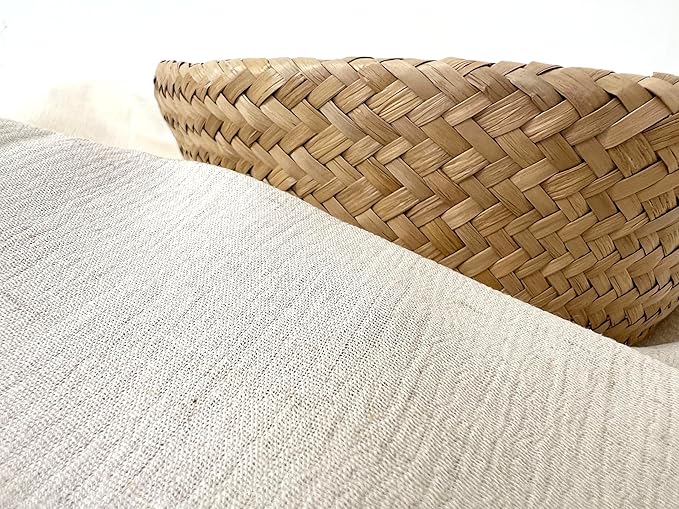 Linen Rayon Blend Fabric by The Linen Lab – Lightweight, Soft, Pre-Washed Material for Sewing, Clothing, Crafts & DIY (1 Yard pre Cut, Oatmeal with Natural Wrinkle Effect)