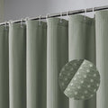 OVZME Stall Fabric Shower Curtain Set - 36x72, Waffle Weave 230GSM Heavy Duty Shower Curtains for Narrow Stall Size, Machine Washable Bath Curtain with 12 Plastic Hooks, Sage Green