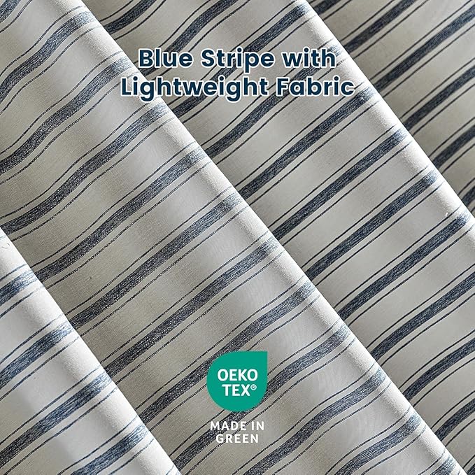 SLEEP ZONE Shower Curtain Liner, Waffle Shower Curtains for Bathroom, Heavy Duty Thick Fabric Shower Curtains - 285GSM Luxury Weighted Polyester Bath Curtain, 72" × 86" (Blue)