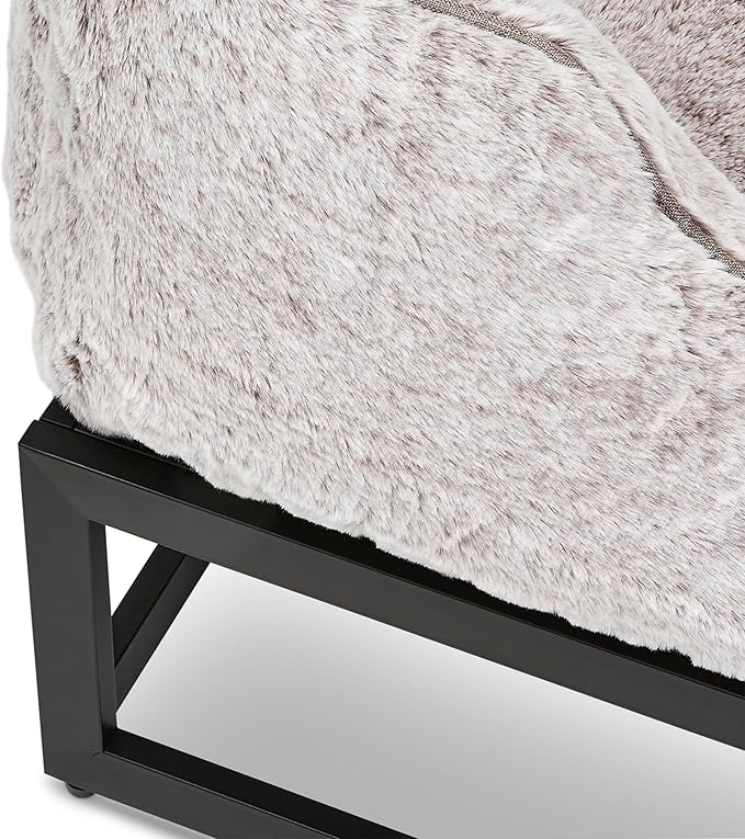 FUZI Elevated Dog Bed Large, Luxury Raised Dog Beds, Removable and Machine Washable Bed Cover, Indoor/Outdoor Orthopedic Pet Bed, Large 35.6x28.5x18 Light Grey & Black Base