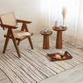 HOMEMONDE Beige Chindi Rug 4'x6' Recycled Soft Cotton Rag Rug Hand Crafted Reversible Farmhouse Style Boho Home Decor for Bedroom, Living Room, Kitchen, Entyrway