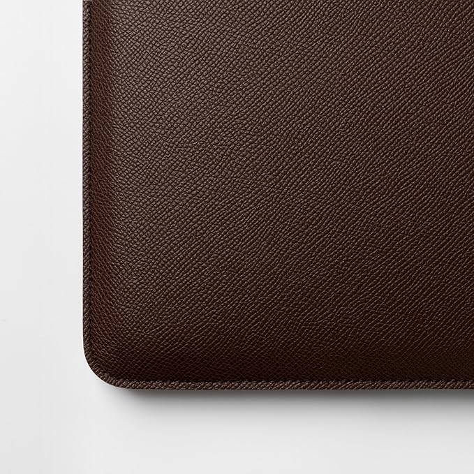 Comfyable Slim Laptop Sleeve 16 Inch Compatible for MacBook Pro 16-Inch M4 M3 M2 Pro/Max 2024, Faux Leather Protective 16-in Mac Cover Case, Coffee