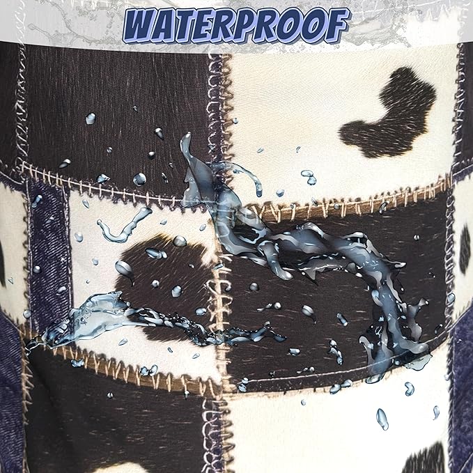 Cows Print With Denim Texture Laundry Hamper Foldable Oxford Cloth Animal Cow Laundry Basket With Handle Portable Clothes Storage Basket Laundry Bag 18.9"x16.5" For Laundry Room/Bedroom/Bathrooms