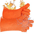 Jolly Green Products Ekogrips Premium Grilling Gloves Heat Resistant BBQ Gloves for Indoor and Outdoor Cooking, Meat Handling Gloves, Kitchen Oven Gloves with Fingers, Silicone Oven Mitts