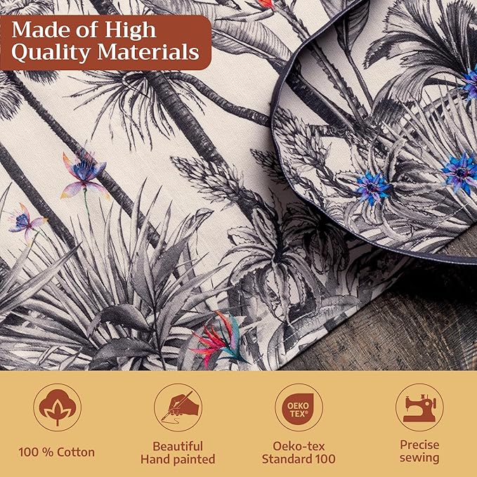 Maison d' Hermine 100% Cotton Apron for women with Pocket Kitchen Chef Apron for Men Cooking Gardening Server Waitress