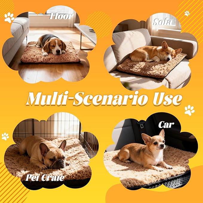 PatiencET Self Warming Cat Bed for Indoor Cats 18'' x 24'' - Cozy Fleece Heating Pad, Non-Electric Thermal Mat for Small Pets, Washable Soft Cushion for Winter Comfort and Warmth Khaki