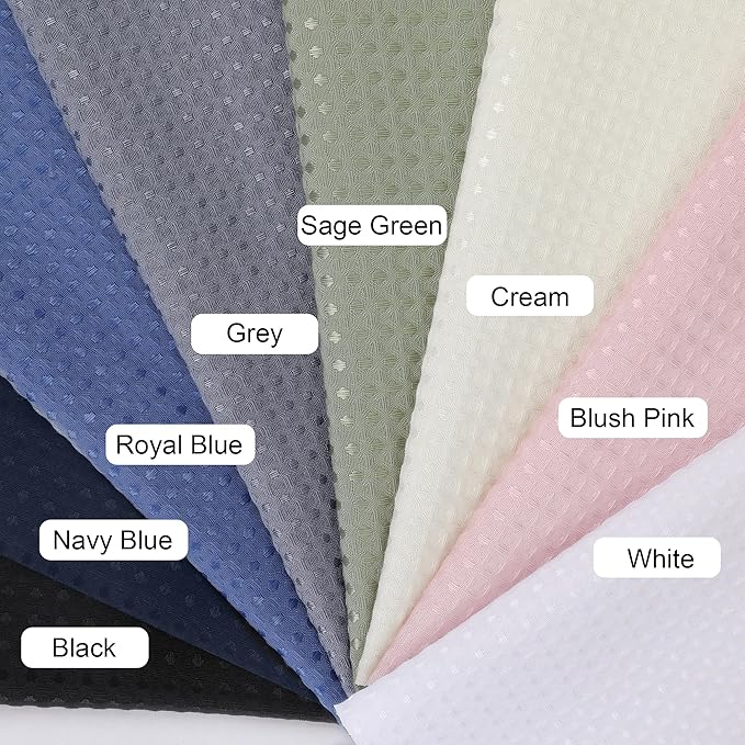 OVZME Long Fabric Shower Curtain Set, Waffle Textured Shower Curtain for Bathroom - Weight 230GSM Heavy Duty Hotel Spa Luxury Bath Curtain Set with 12 Plastic Hooks, 72x78, Navy Blue